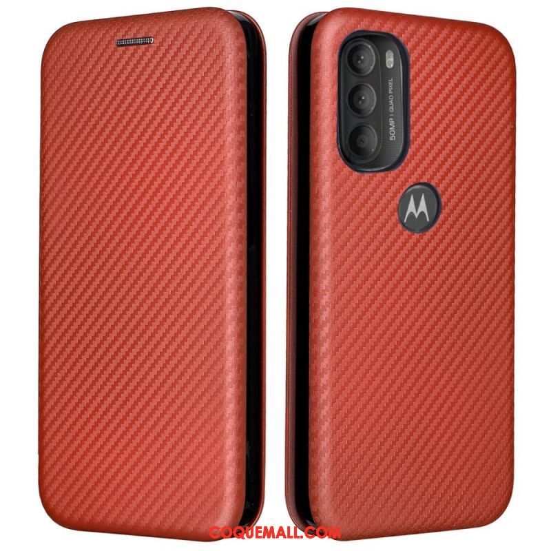 Flip Cover Moto G71 5G Silicone Carbone Coloré