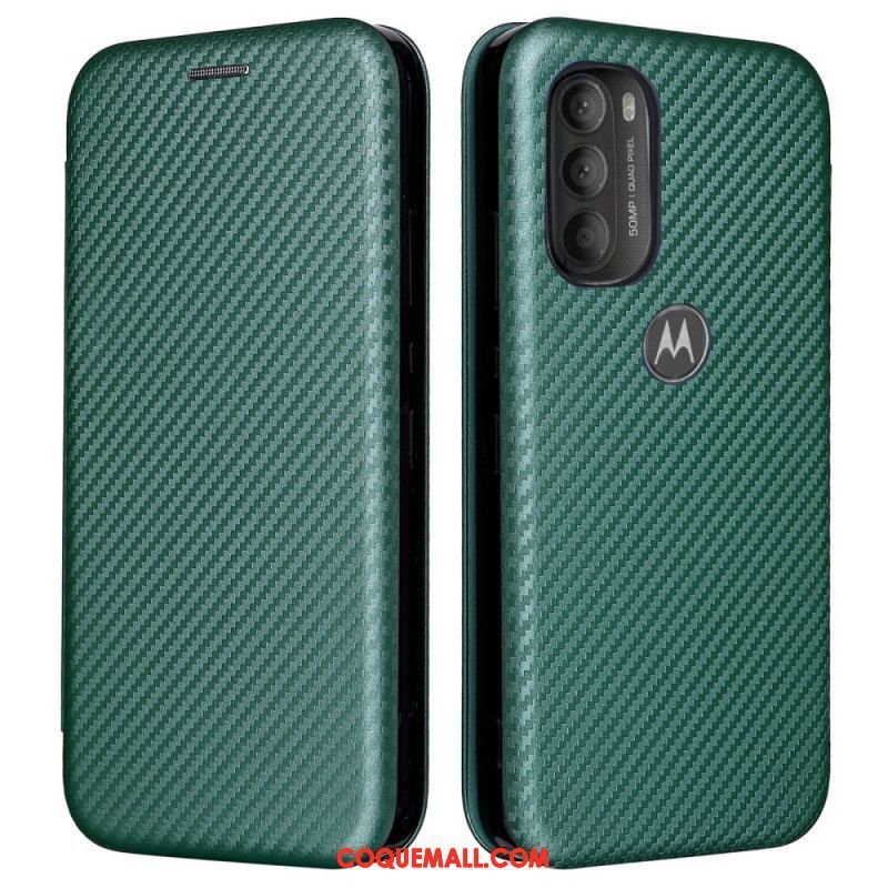 Flip Cover Moto G71 5G Silicone Carbone Coloré