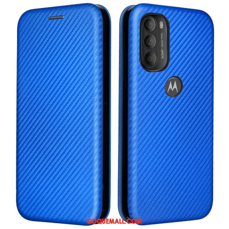 Flip Cover Moto G71 5G Silicone Carbone Coloré