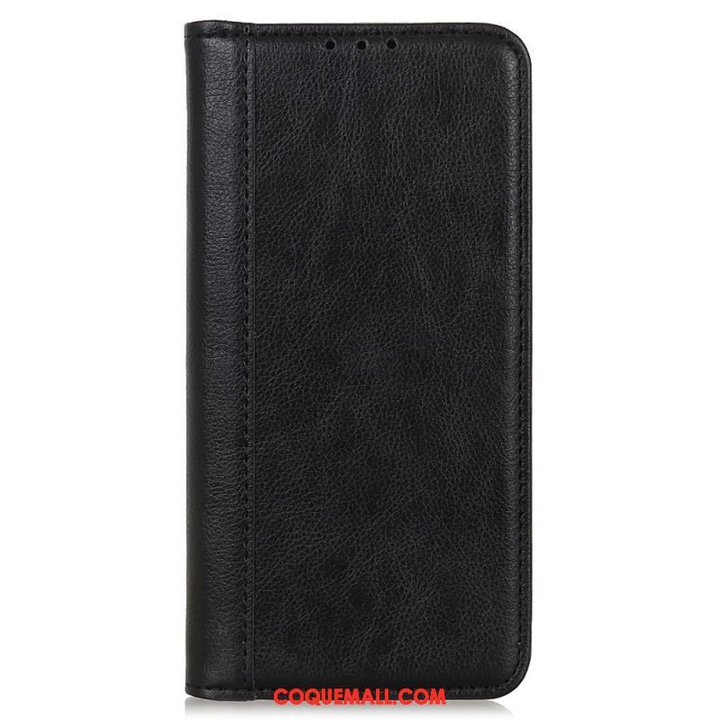 Flip Cover Moto G73 5G Cuir Fendu Stylé