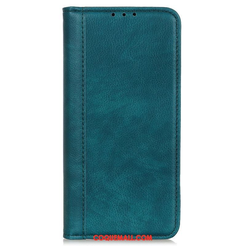 Flip Cover Moto G73 5G Cuir Fendu Stylé