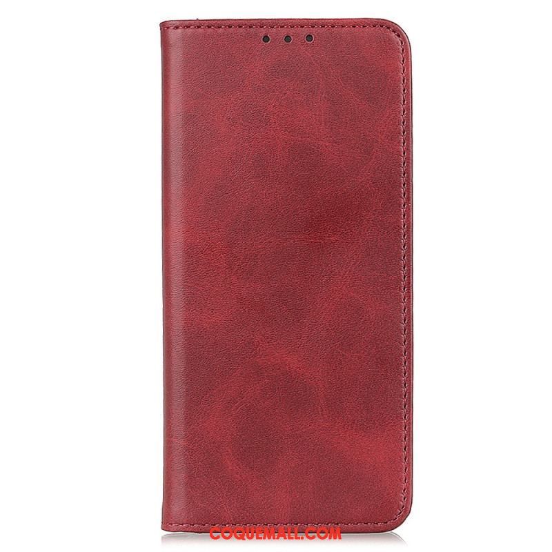 Flip Cover Moto G73 5G Cuir Fendu Élégance