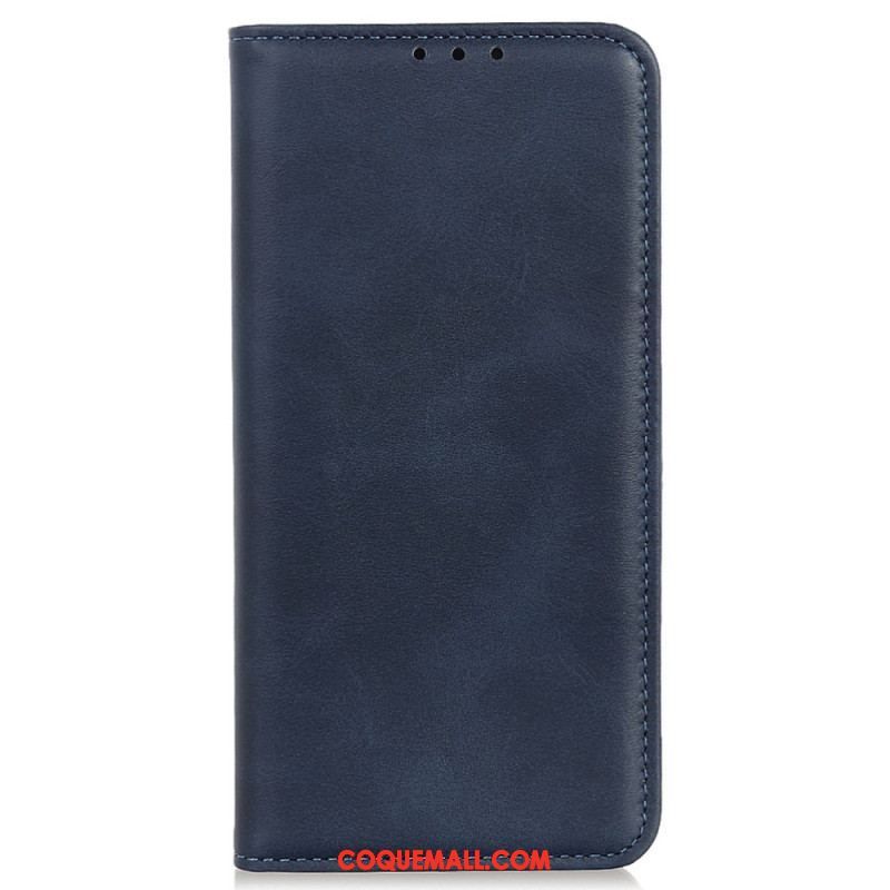 Flip Cover Moto G73 5G Cuir Fendu Élégance