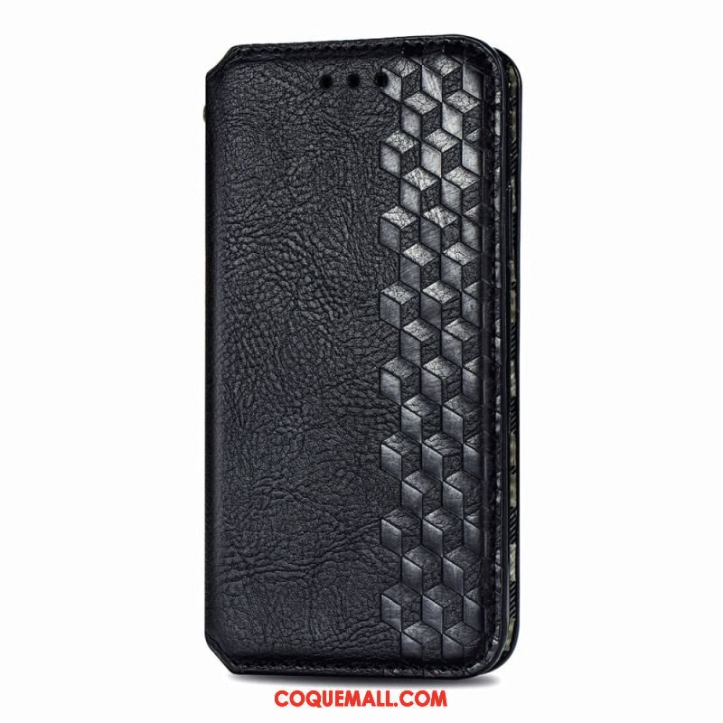 Flip Cover Motorola Edge 20 Pro Effet Cuir Texture Diamant