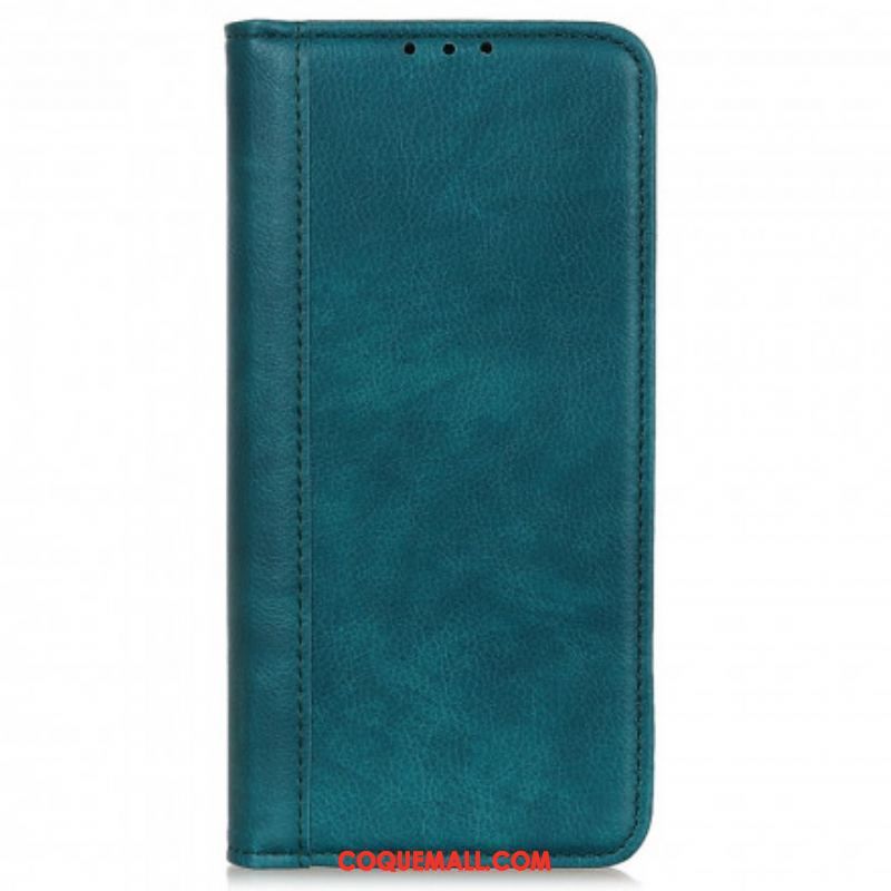 Flip Cover Motorola Edge 20 Pro Version Cuir Litchi Fendu