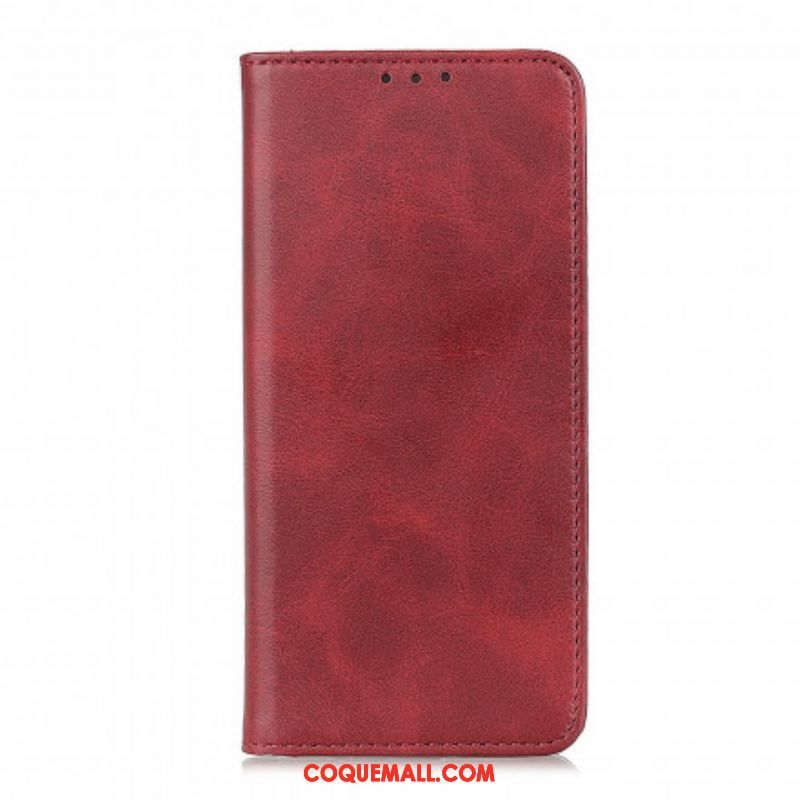 Flip Cover Motorola G60s Cuir Fendu Mat