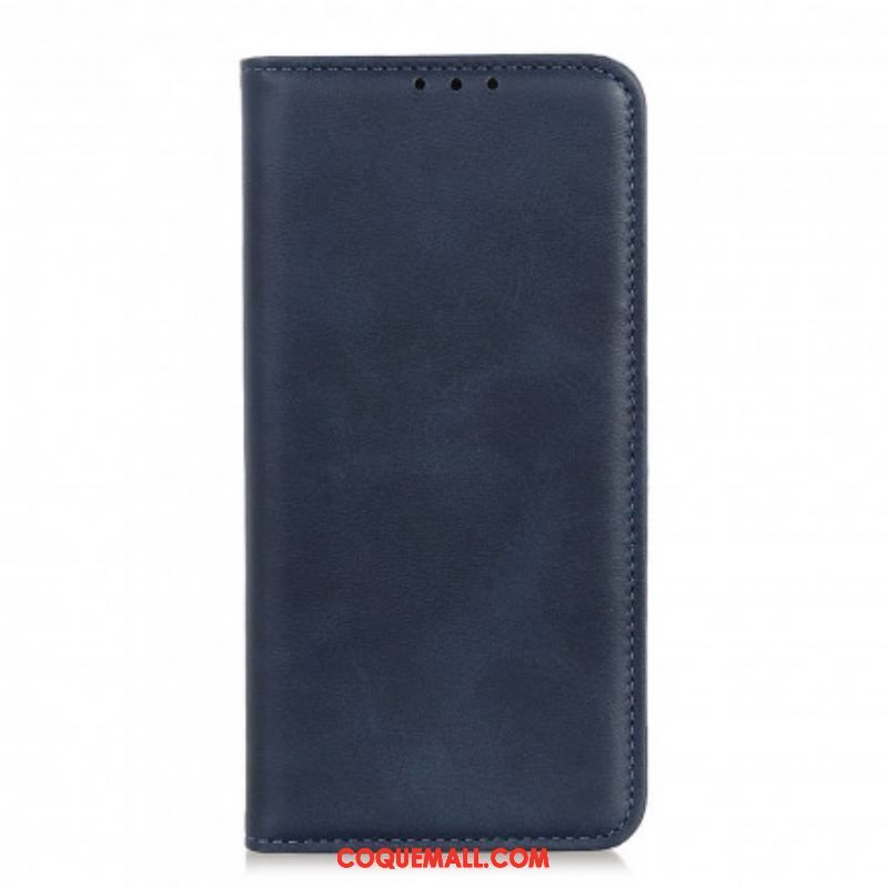 Flip Cover Motorola G60s Cuir Fendu Mat