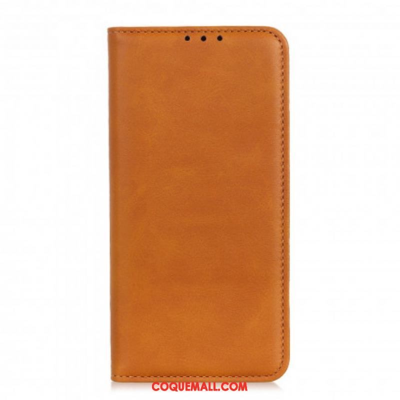 Flip Cover Motorola G60s Cuir Fendu Mat