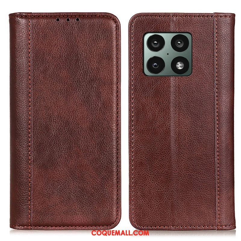 Flip Cover OnePlus 10 Pro 5G Version Coloré Cuir Litchi