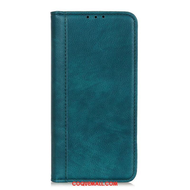 Flip Cover OnePlus 10T 5G Version Colorée Cuir Fendu