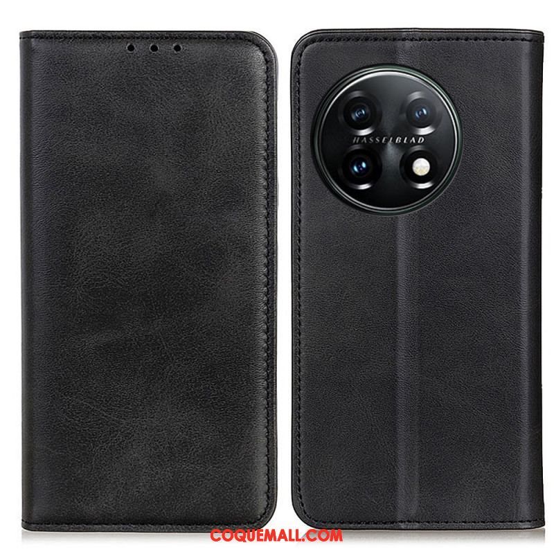 Flip Cover OnePlus 11 5G Cuir Fendu Élégance