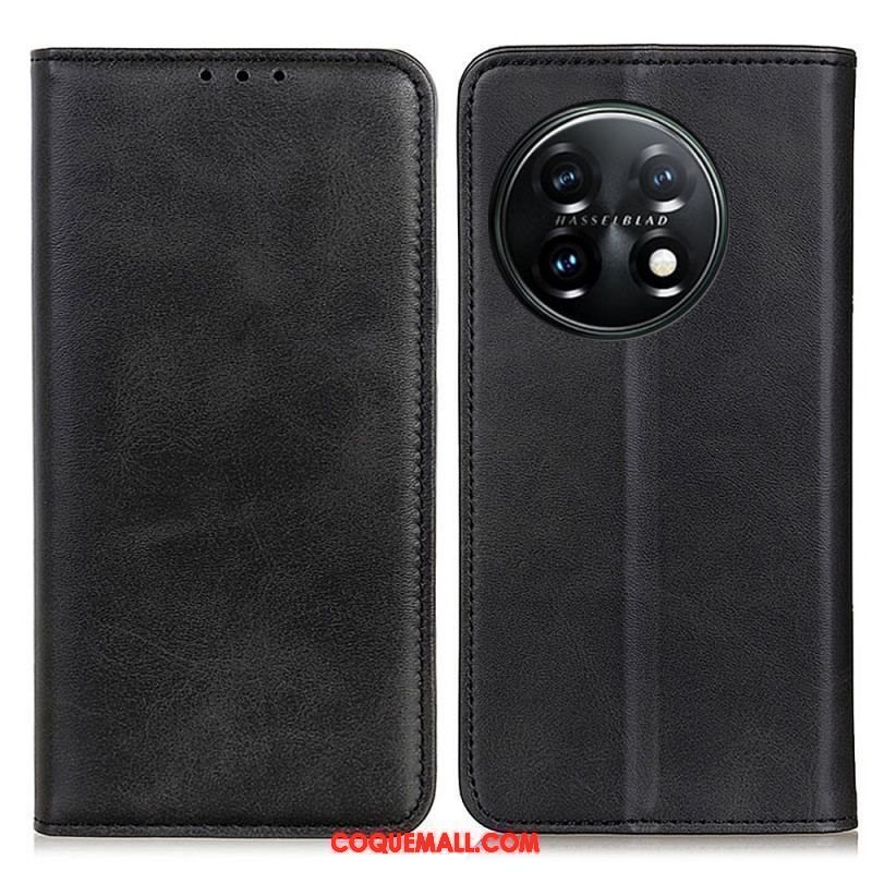 Flip Cover OnePlus 11 5G Cuir Fendu Élégance