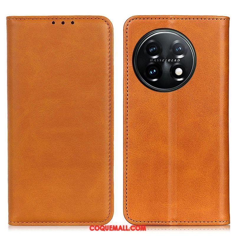 Flip Cover OnePlus 11 5G Cuir Fendu Élégance