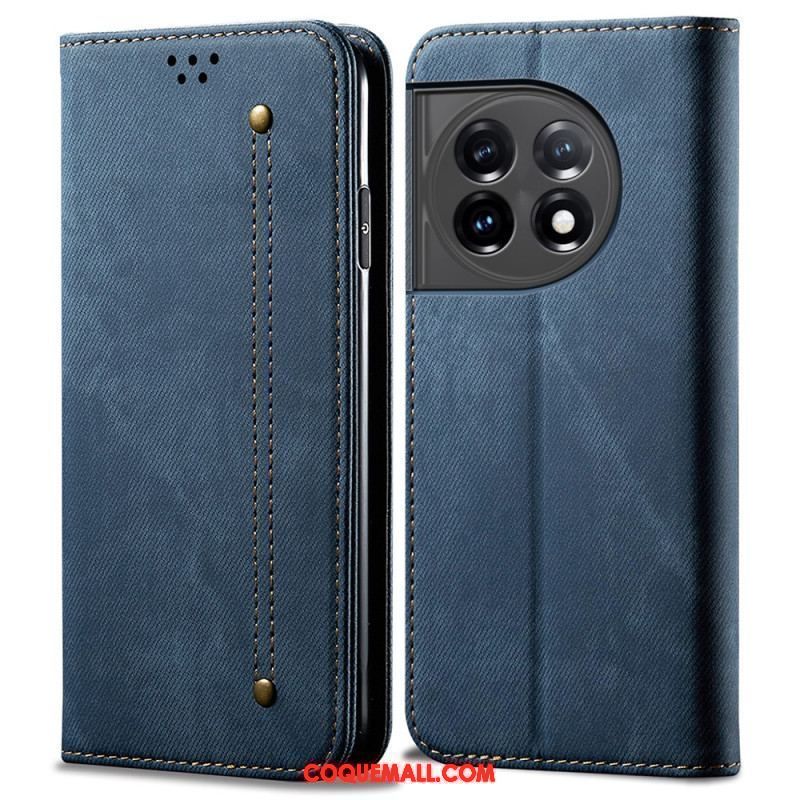 Flip Cover OnePlus 11 5G Tissu Jeans