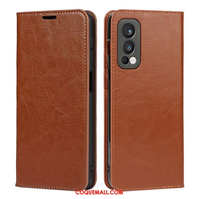 Flip Cover OnePlus Nord 2 5G Cuir Véritable