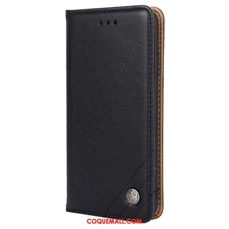 Flip Cover OnePlus Nord 2T 5G Simili Cuir avec Rivet Décoratif