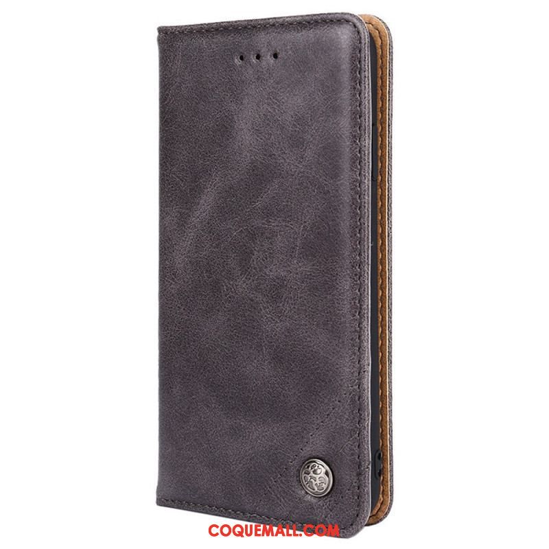 Flip Cover OnePlus Nord 2T 5G Simili Cuir avec Rivet Décoratif