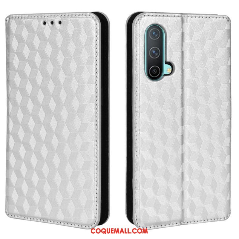 Flip Cover OnePlus Nord CE 5G Effet Cuir Diamant