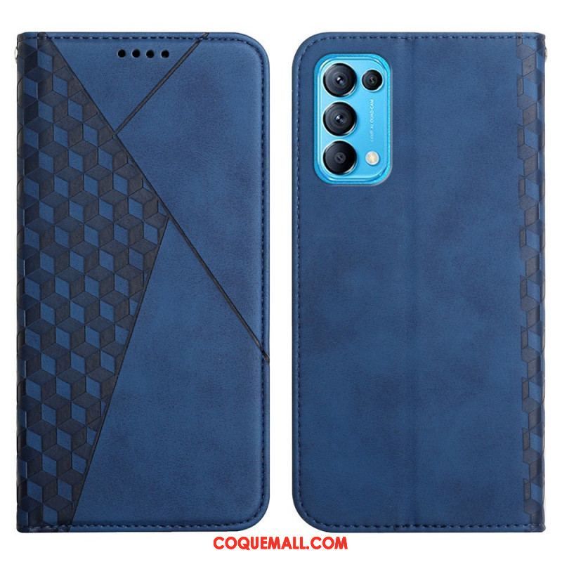 Flip Cover Oppo Find X3 Lite Effet Cuir Géo