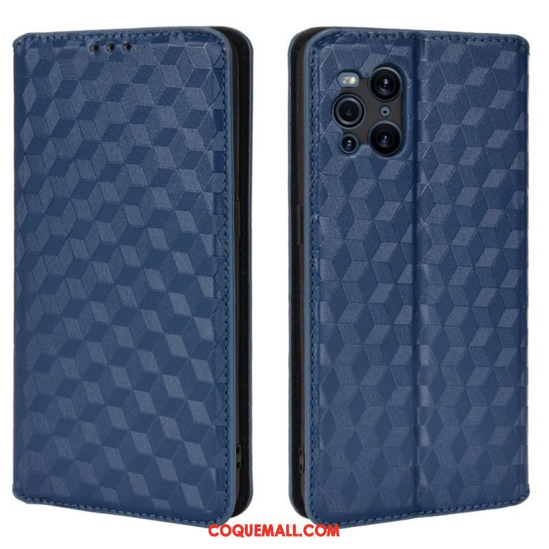 Flip Cover Oppo Find X3 / X3 Pro Effet Cuir Diamant