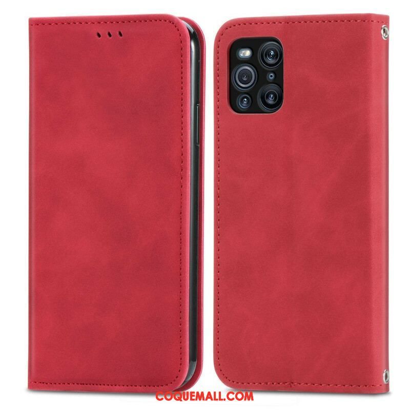 Flip Cover Oppo Find X3 / X3 Pro Simili Cuir Vintage