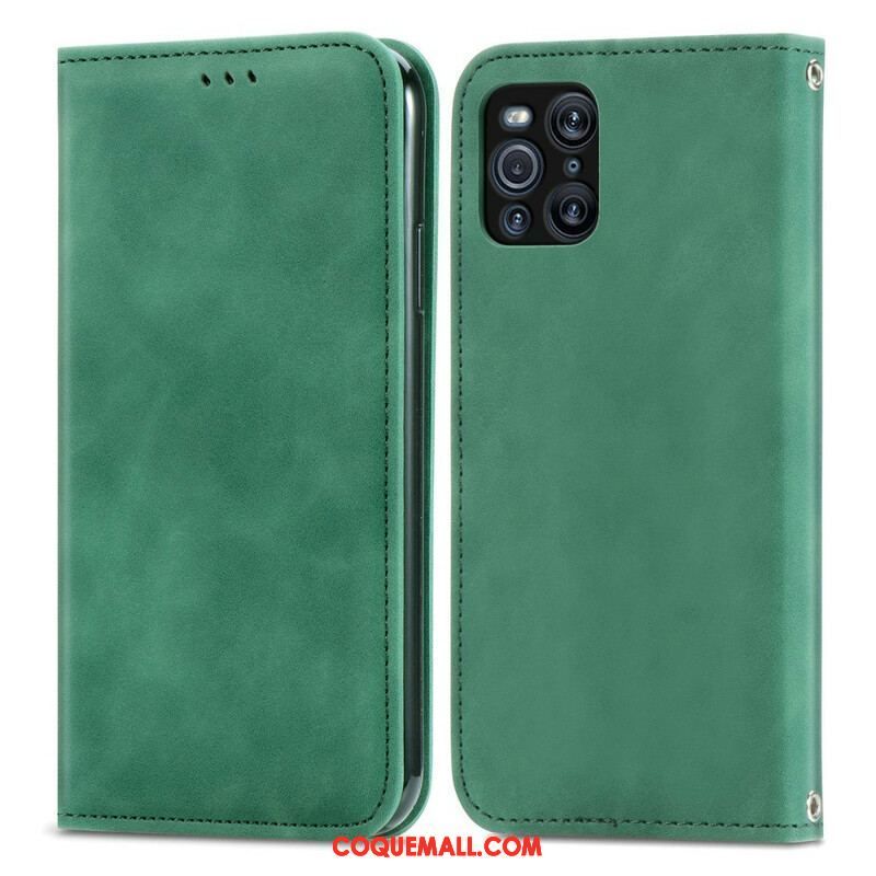 Flip Cover Oppo Find X3 / X3 Pro Simili Cuir Vintage