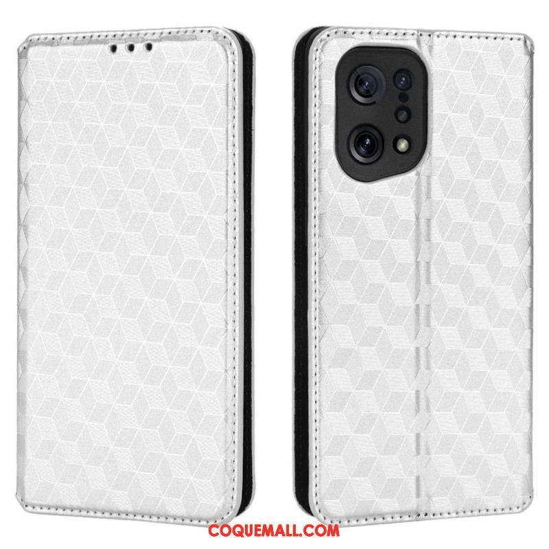 Flip Cover Oppo Find X5 Effet Cuir Diamant