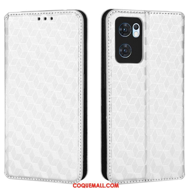 Flip Cover Oppo Find X5 Lite Effet Cuir Diamant