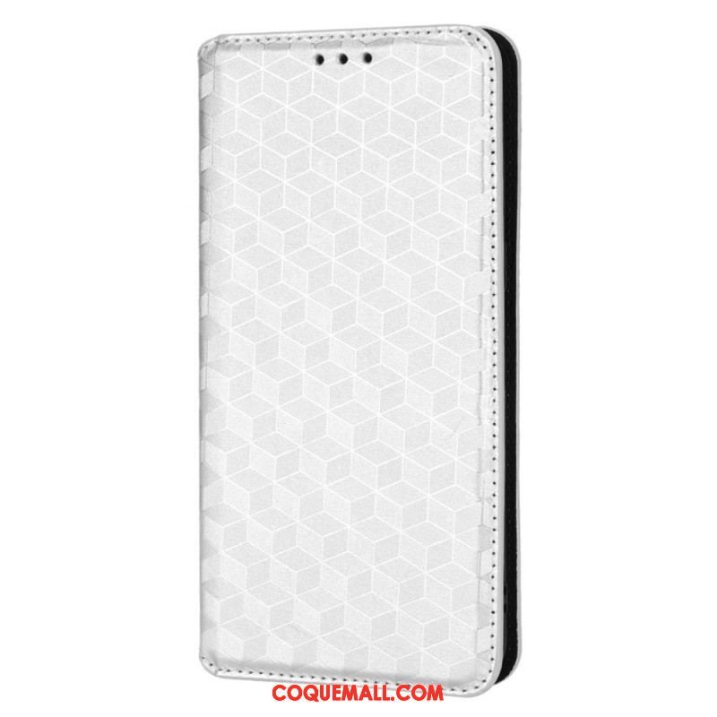 Flip Cover Oppo Find X5 Pro Effet Cuir Diamant 3D