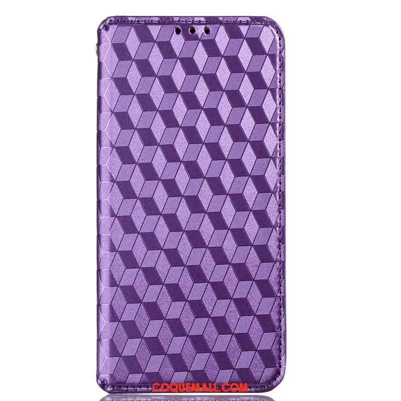 Flip Cover Oppo Reno 6 5G Effet Cuir Diamant 3D