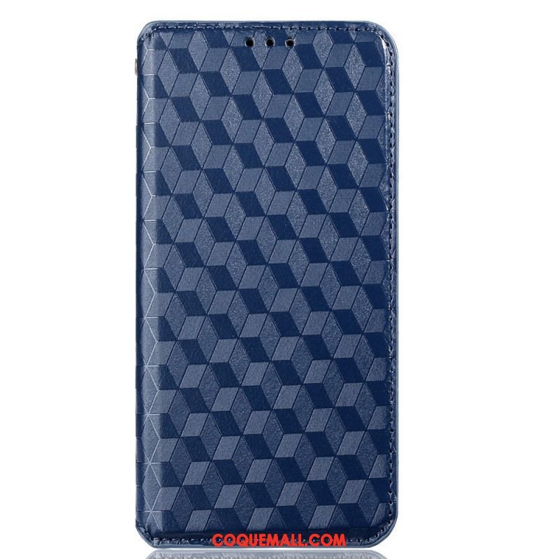 Flip Cover Oppo Reno 7 Effet Cuir Cubes 3D