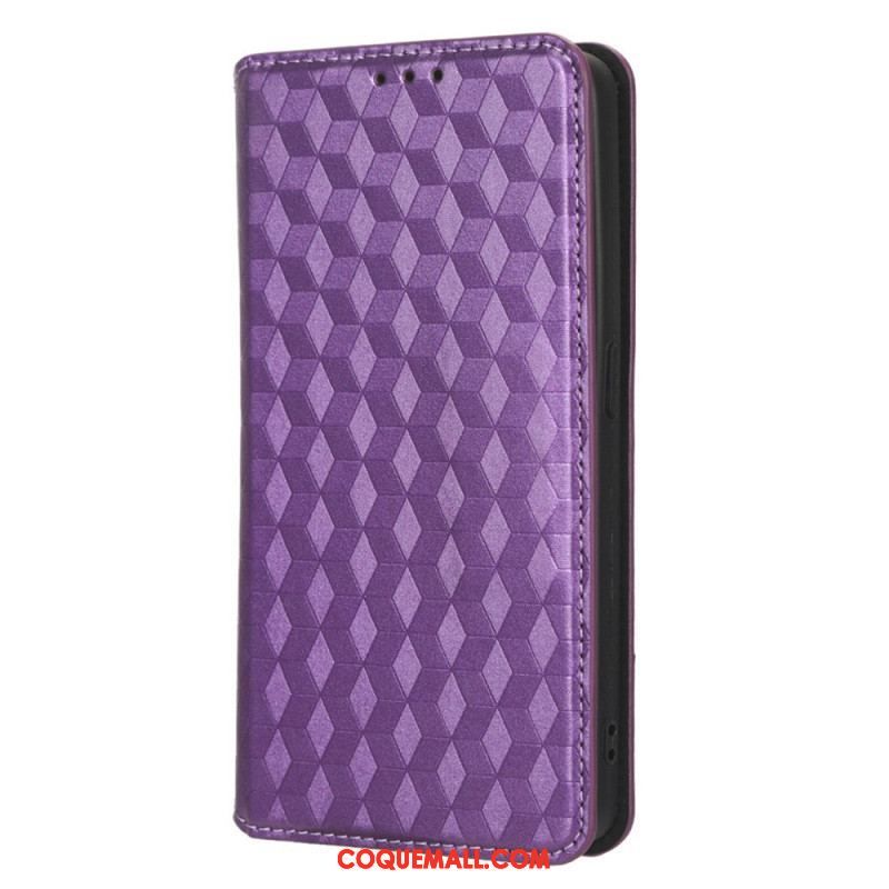 Flip Cover Oppo Reno 8 Effet Cuir Cubes 3D