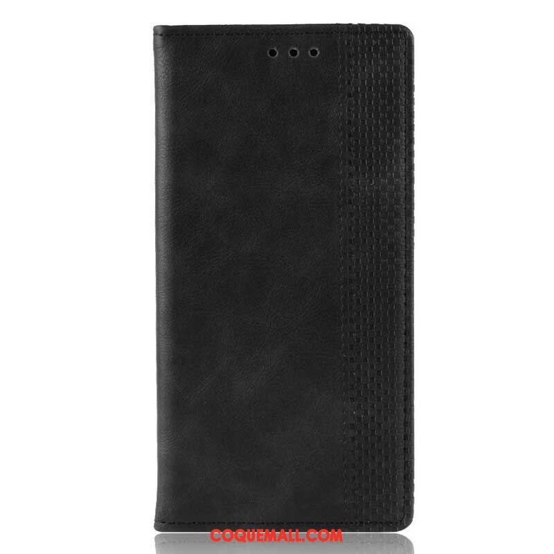 Flip Cover Samsung Galaxy A12 / M12 Effet Cuir Vintage Stylisé