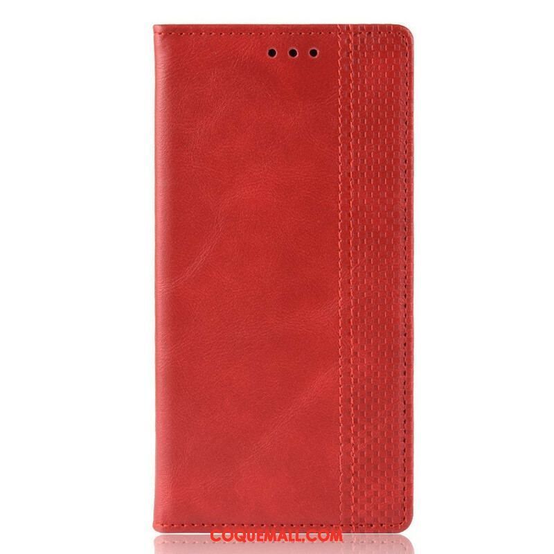 Flip Cover Samsung Galaxy A12 / M12 Effet Cuir Vintage Stylisé