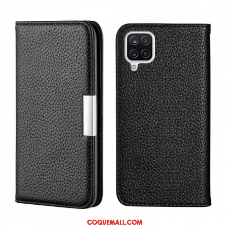 Flip Cover Samsung Galaxy A12 / M12 Simili Cuir Litchi Ultra Chic