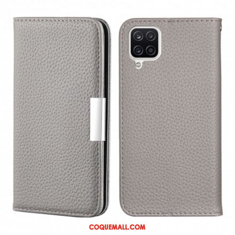 Flip Cover Samsung Galaxy A12 / M12 Simili Cuir Litchi Ultra Chic