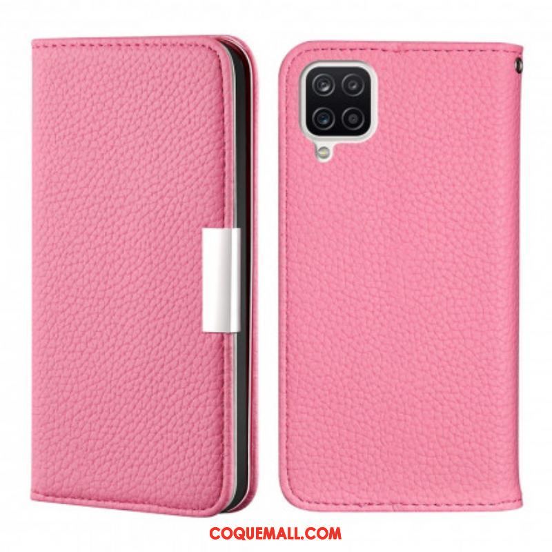 Flip Cover Samsung Galaxy A12 / M12 Simili Cuir Litchi Ultra Chic