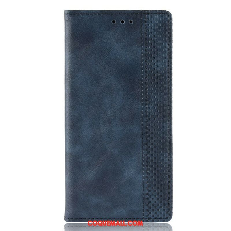 Flip Cover Samsung Galaxy A42 5G Effet Cuir Vintage Stylisé