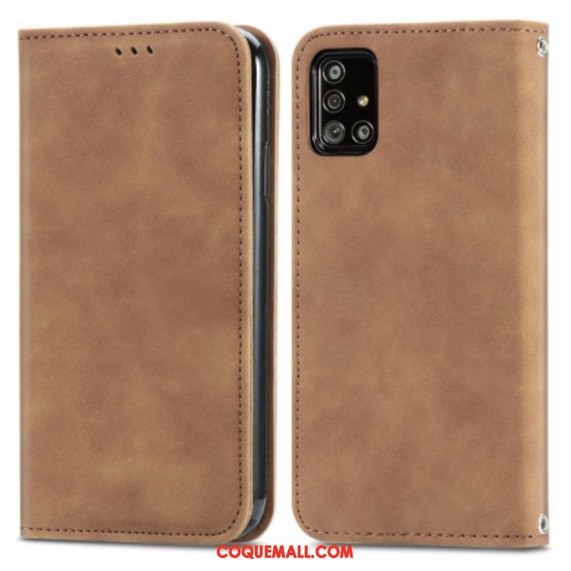 Flip Cover Samsung Galaxy A51 5G Simili Cuir Vintage