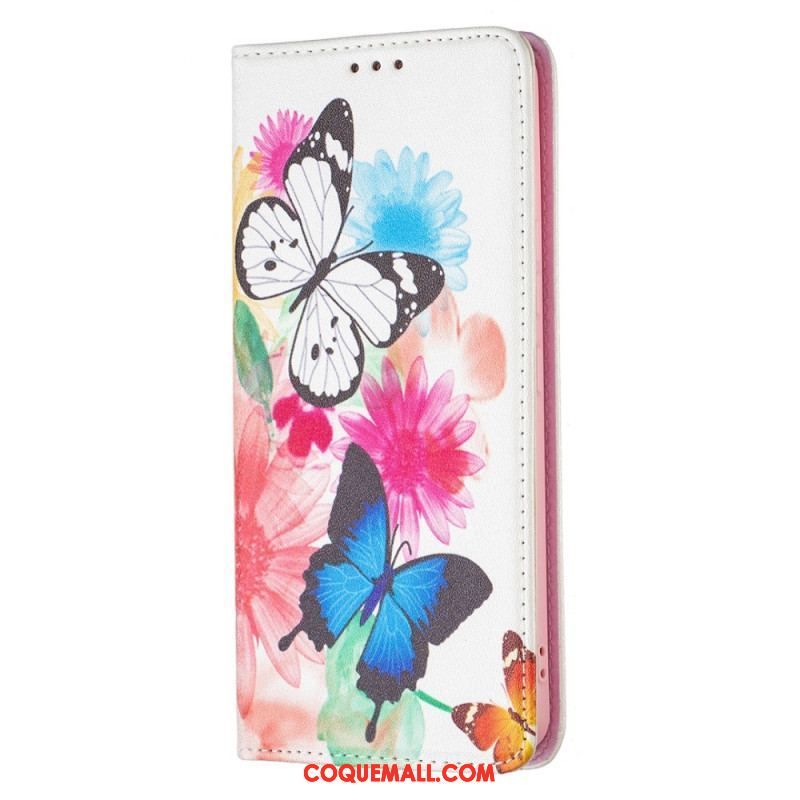 Flip Cover Samsung Galaxy A53 5G Papillons Colorés