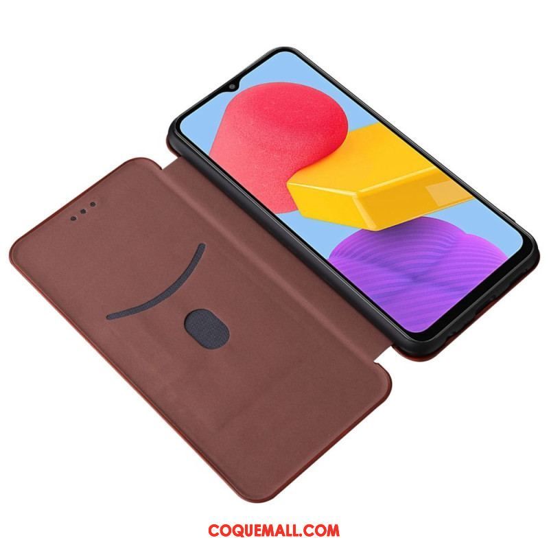 Flip Cover Samsung Galaxy M13 Fibre Carbone