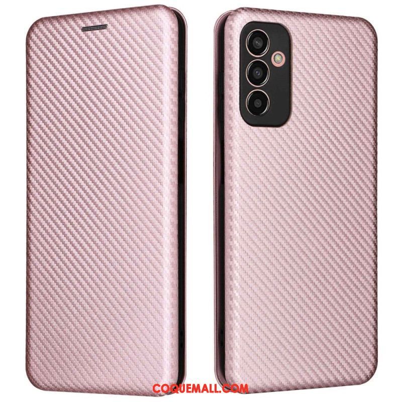 Flip Cover Samsung Galaxy M13 Fibre Carbone