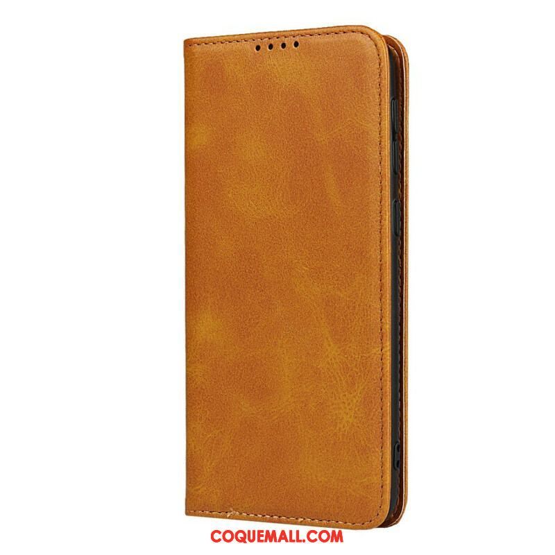 Flip Cover Samsung Galaxy M21 Cuir Fendu Élégance