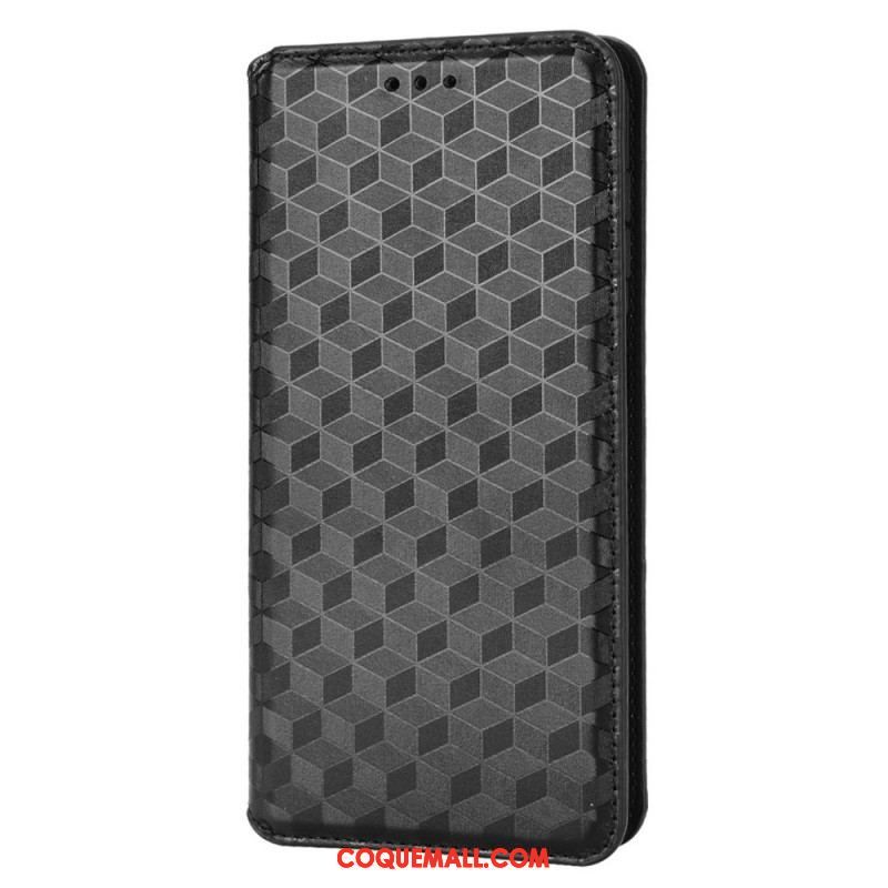 Flip Cover Samsung Galaxy M23 Effet Cuir Cubes 3D