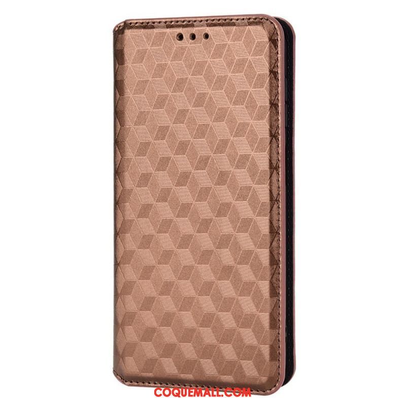 Flip Cover Samsung Galaxy M23 Effet Cuir Cubes 3D