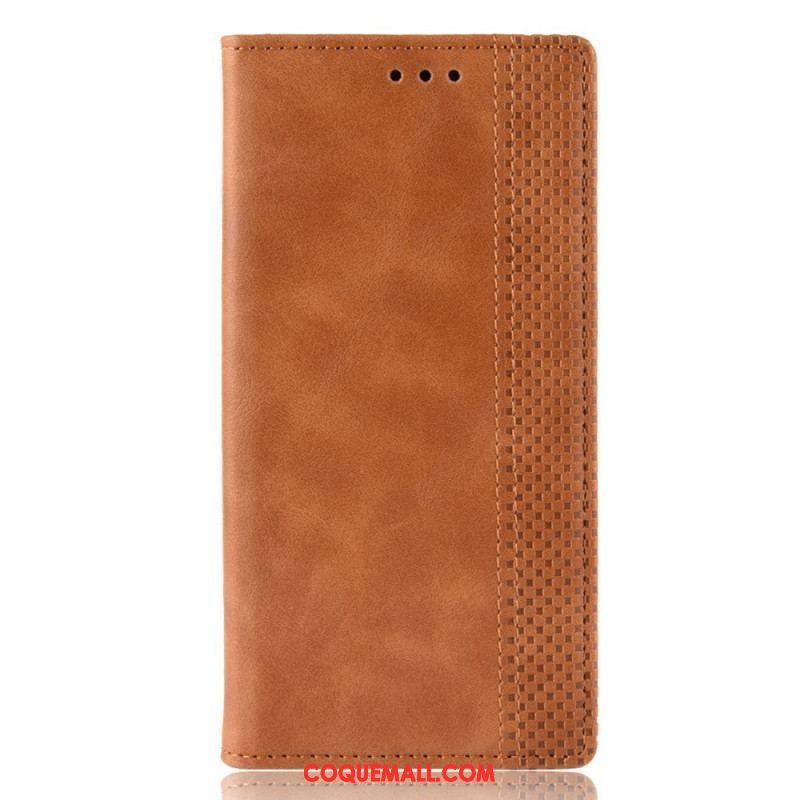 Flip Cover Samsung Galaxy M32 Effet Cuir Vintage Stylisé