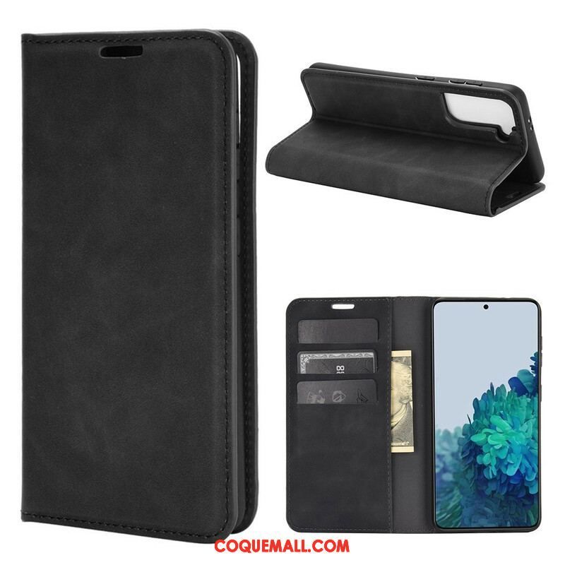 Flip Cover Samsung Galaxy S21 5G Effet Cuir Douceur