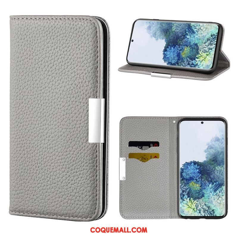 Flip Cover Samsung Galaxy S21 5G Simili Cuir Litchi Ultra Chic