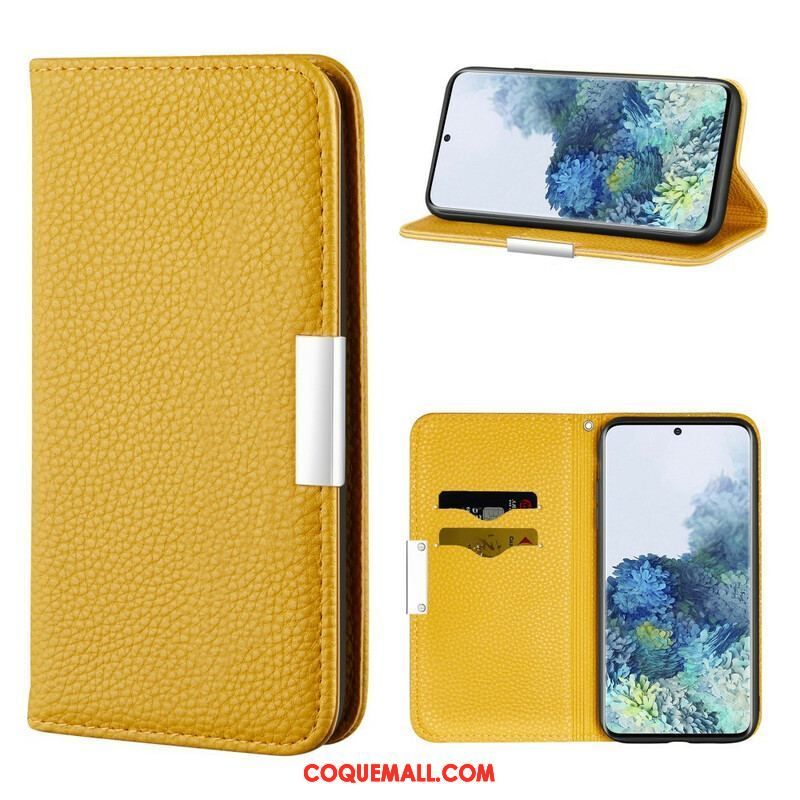 Flip Cover Samsung Galaxy S21 5G Simili Cuir Litchi Ultra Chic