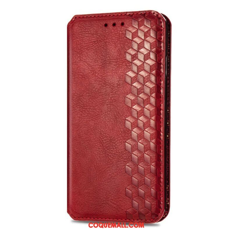 Flip Cover Samsung Galaxy S21 FE Effet Cuir Texture Diamant